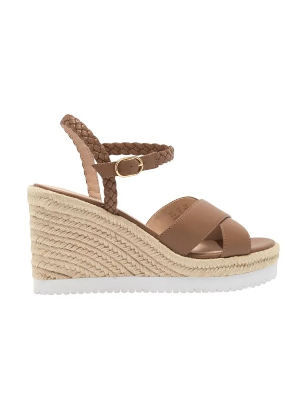 Stuart Weitzman Mykonos Espadrille Braided Leather Wedge Brown Womens Size 10